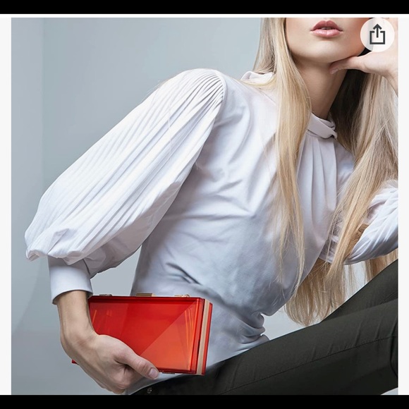 🔥 Women Clear Purse Acrylic Clutch Shoulder Handbag Removable Gold Chain - Picture 4 of 6